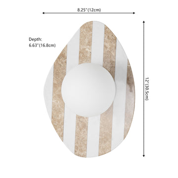 Tivoli 12" Modern Minimalist 1-Light Ovoid Travertine LED Wall Sconce